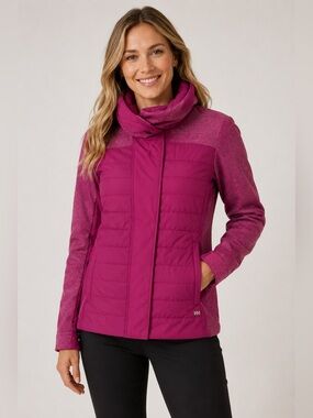 Helly Hansen PrimaLoft Hybrid Jacket Women’s Large Pink Quilted Herringbone